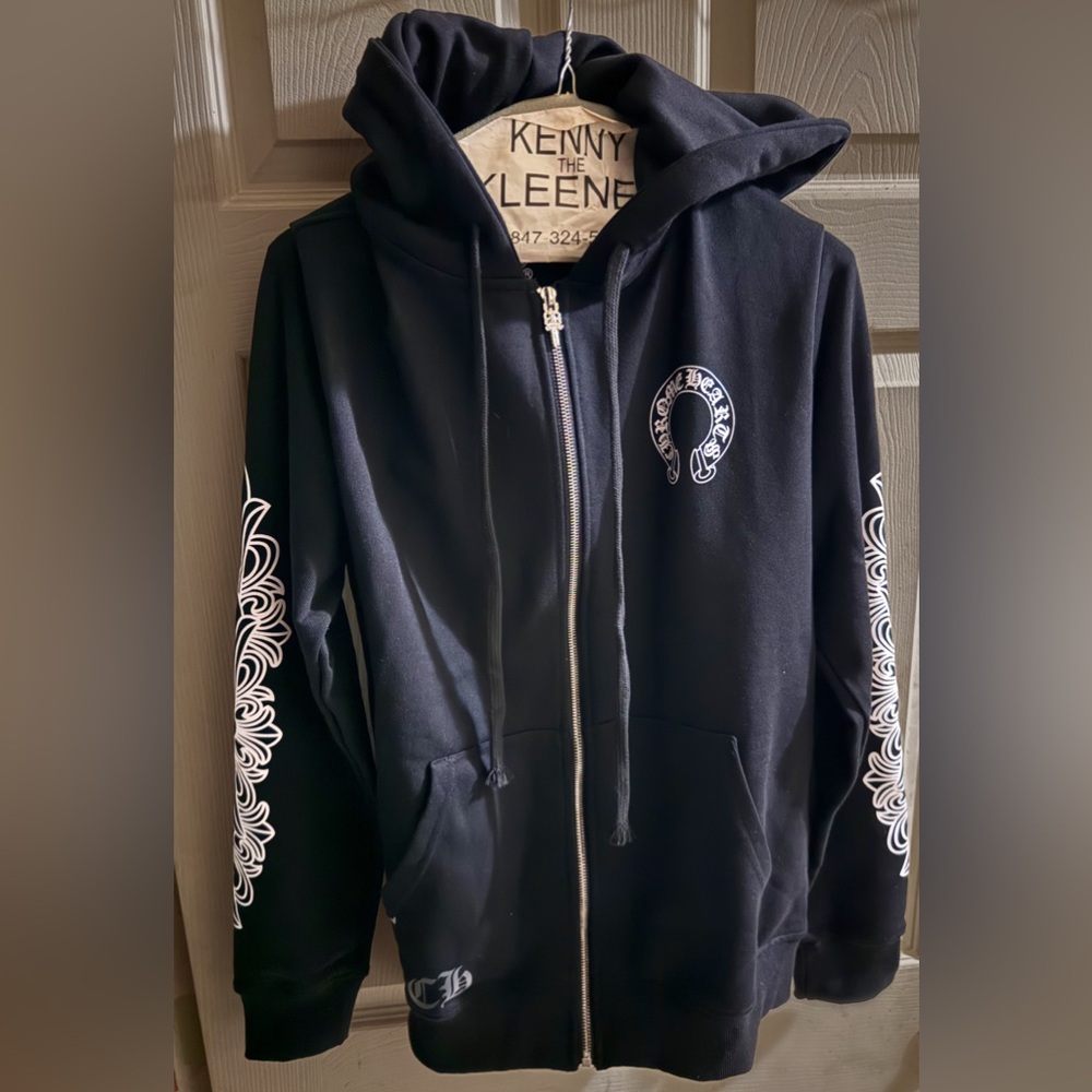 BALENCIAGA FLORAL CROSS ZIP UP HOODIE